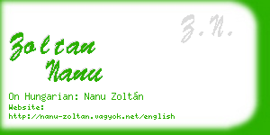 zoltan nanu business card